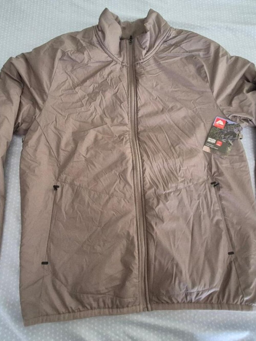 Ozark Trail Mens Light Insulated Nylon Zip Jacket Size S (34-36) Color Taupe NWT